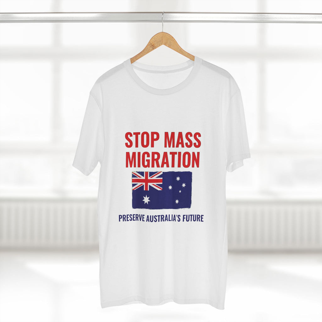 T-Shirt — "Stop Mass Migration" Australian Flag Political Tee