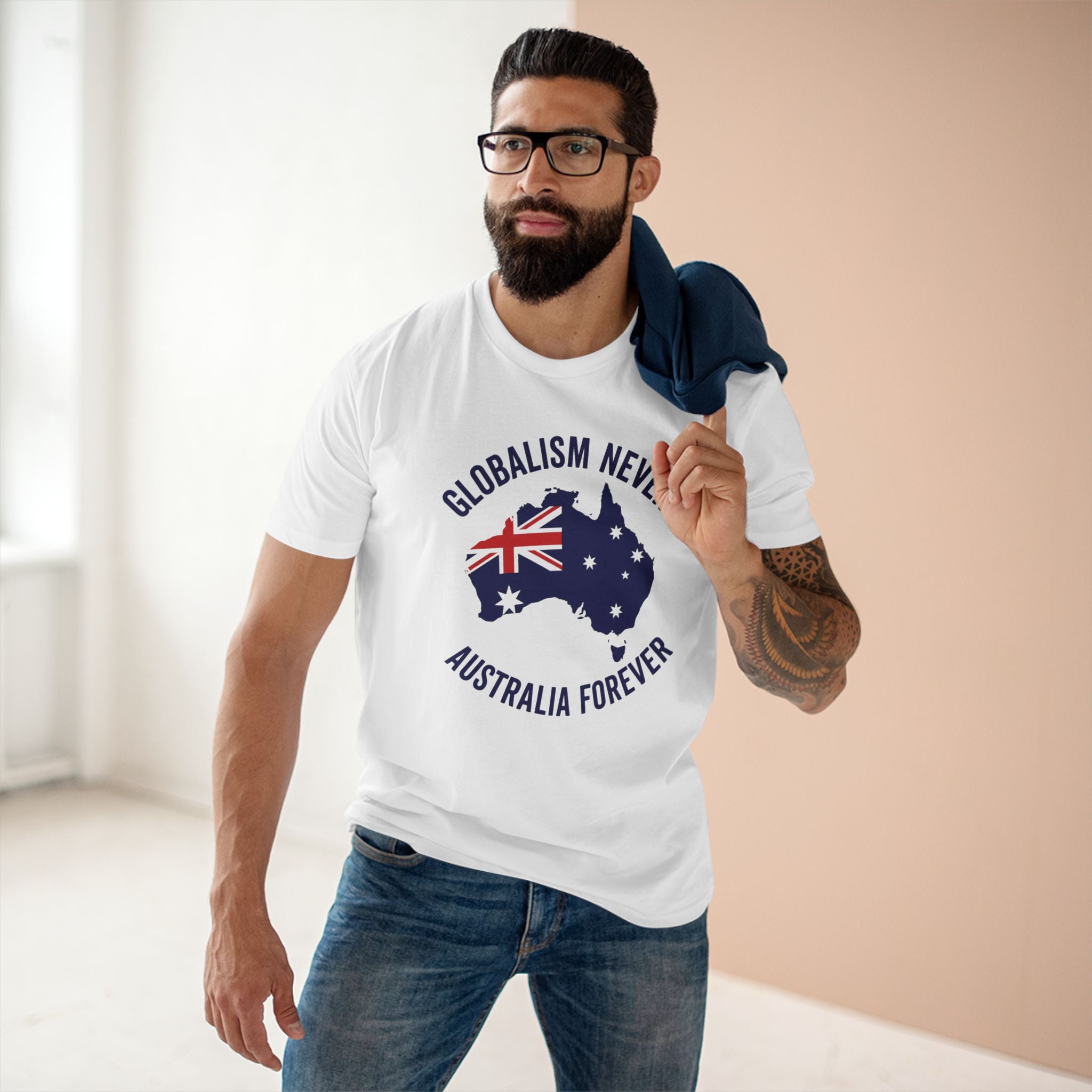 Australia Forever Tee - "Globalism Never" Patriotic Australian Flag T-Shirt