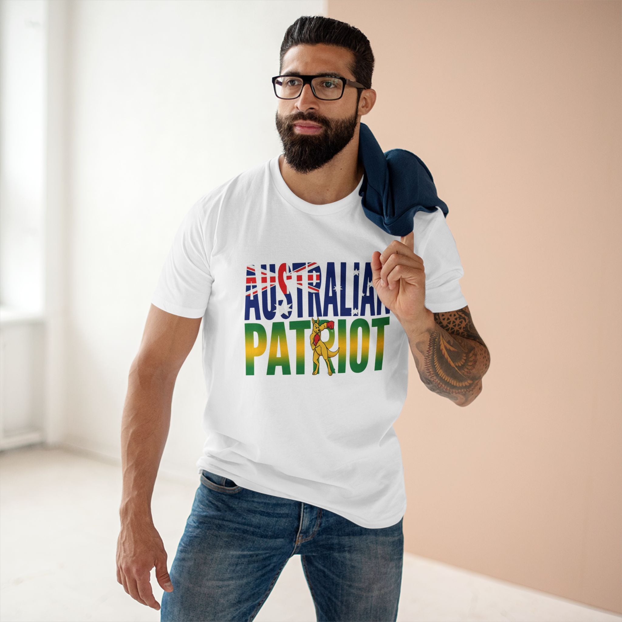 Australian Patriot T-Shirt – Aussie Flag Design with Kangaroo