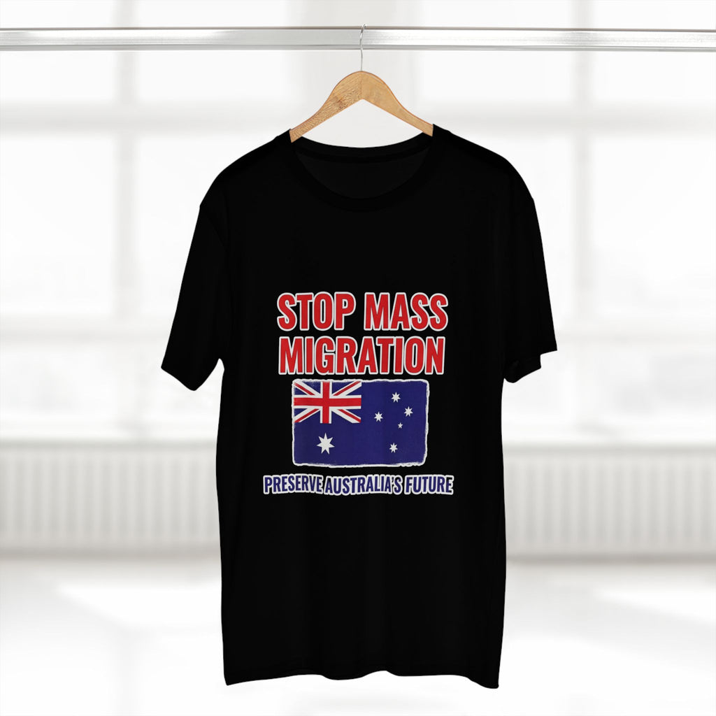 T-Shirt — "Stop Mass Migration" Australian Flag Political Tee