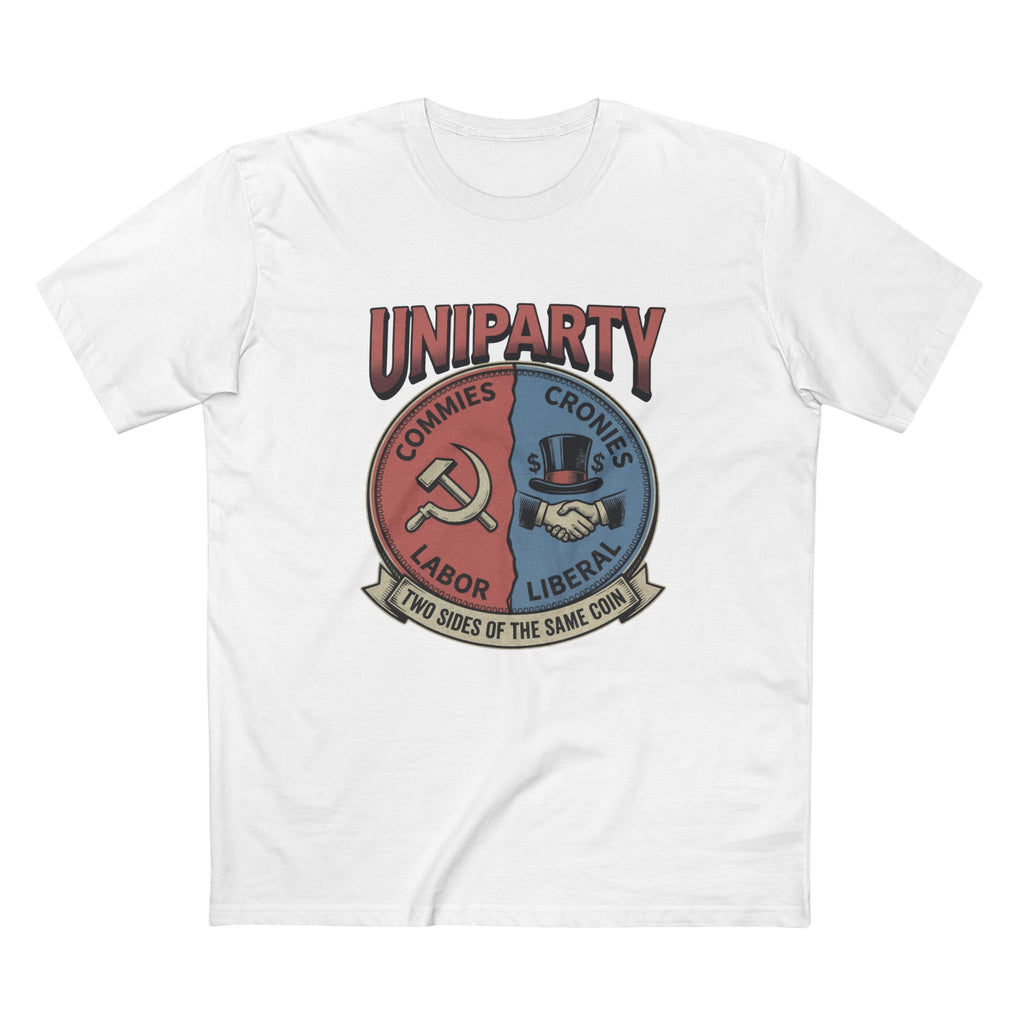 T-Shirt — “Uniparty: Two Sides of the Same Coin” Political Satire Tee