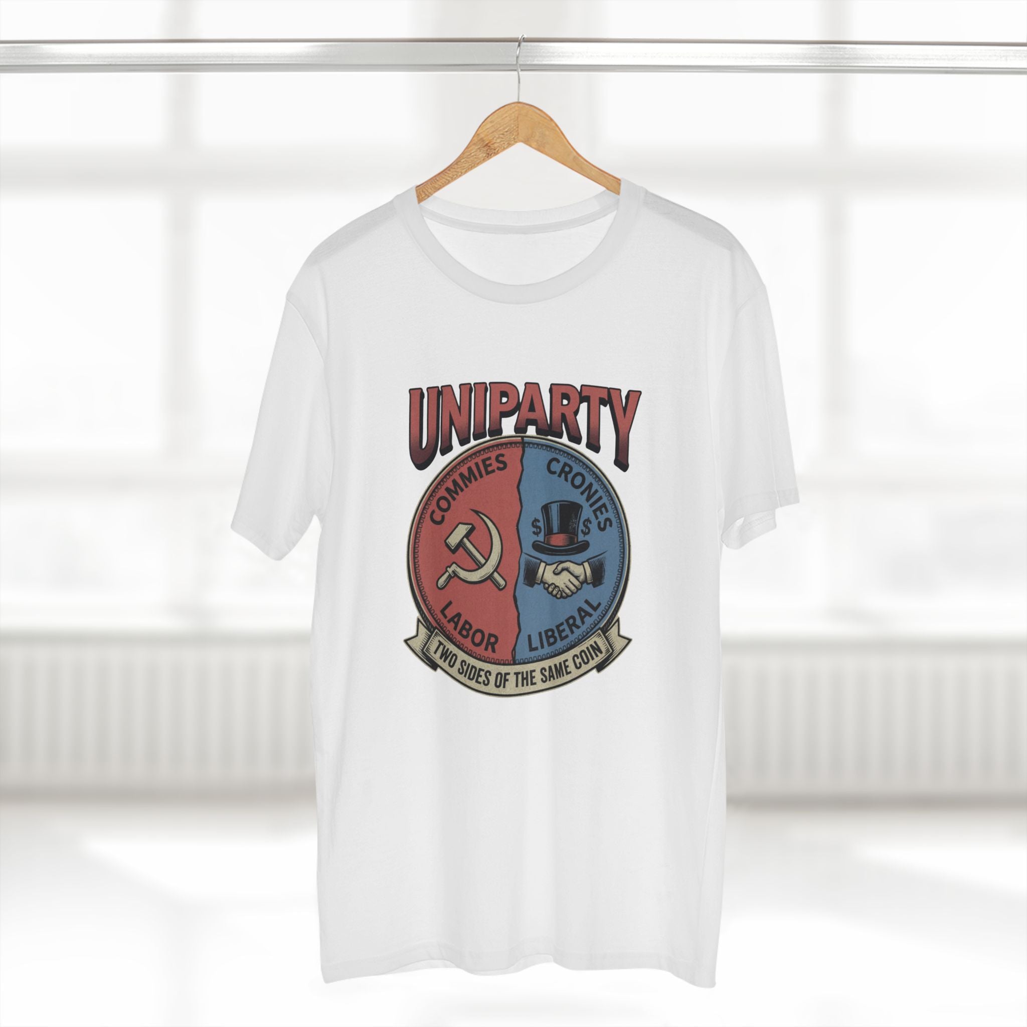 T-Shirt — “Uniparty: Two Sides of the Same Coin” Political Satire Tee